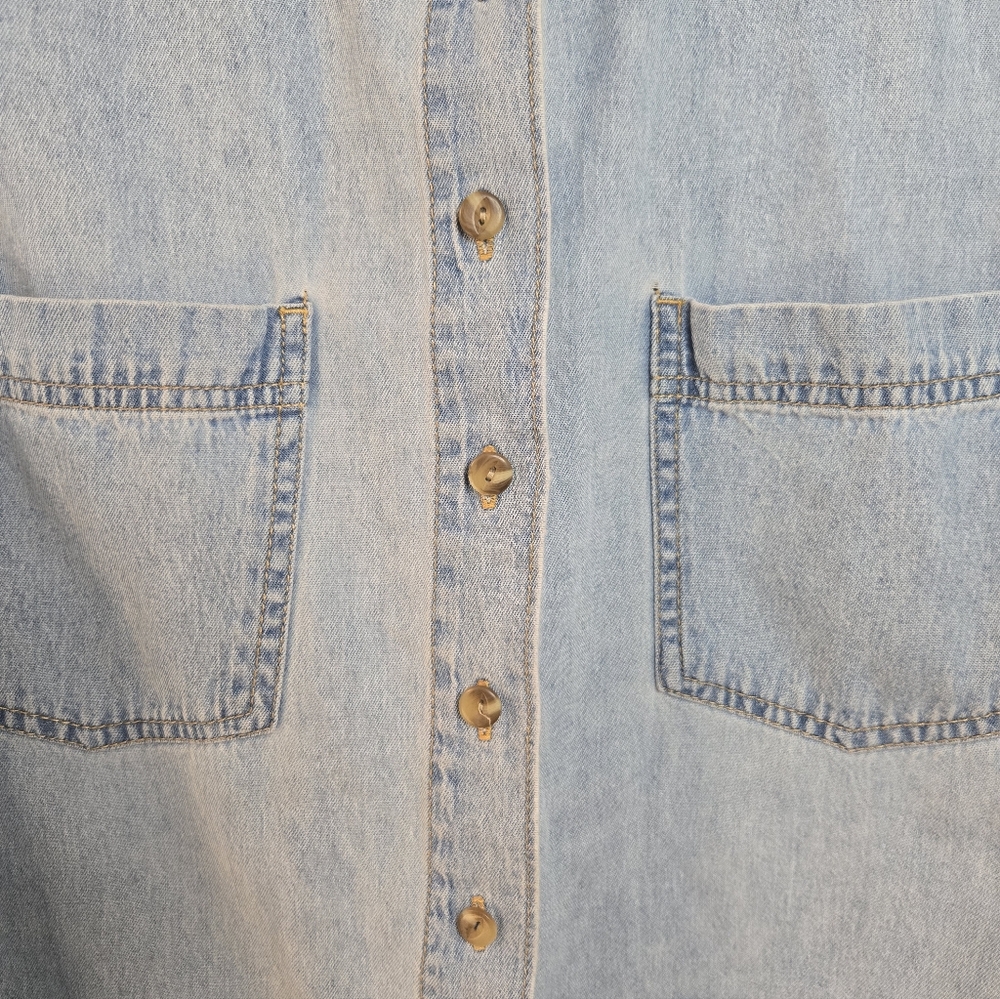 Laura Gayle Light Blue Denim Shirt Sz M - Picture 2 of 8